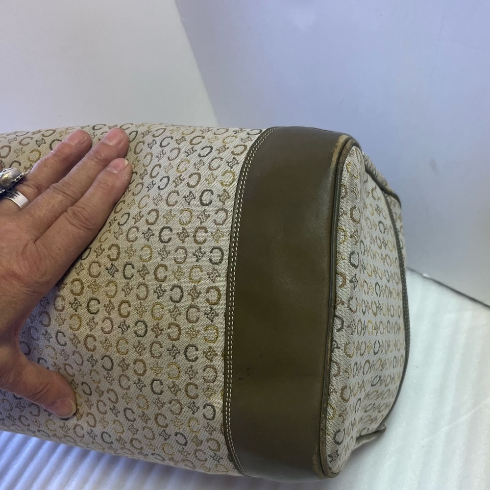 CELINE Mini Boston Macadam Beige Khaki Green Silver Hardware Vtg Celine handbags - Picture 8 of 14